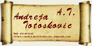 Andreja Totošković vizit kartica